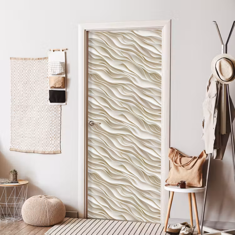 Deursticker - Golven - Wit - Minimalistisch — 8