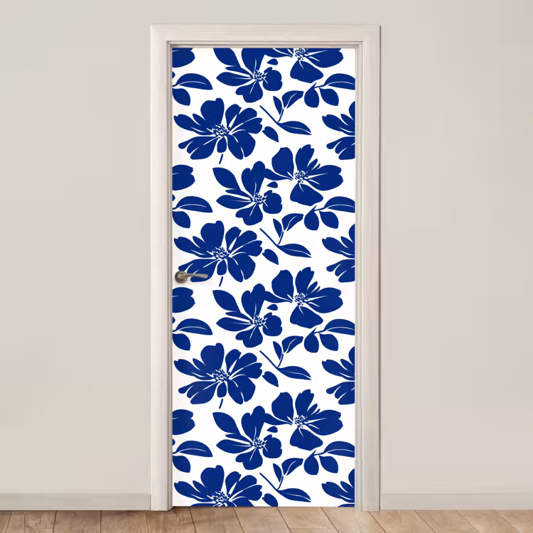 Deursticker - Floraal - Modern - Blauw — 1