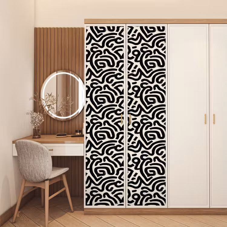 Deursticker - Modern - Abstract - Zwart — 5