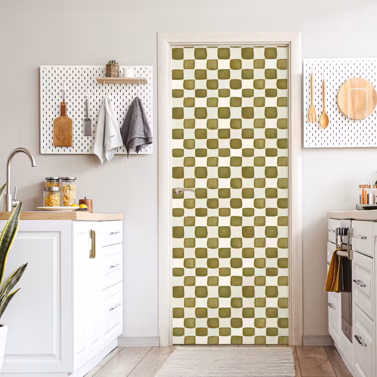Deursticker - Schaak - Patroon - Groen — 7