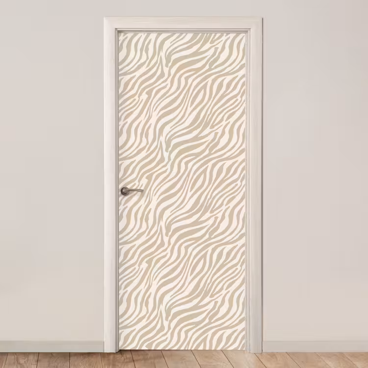 Deursticker - Zebra - Patroon - Beige — 1