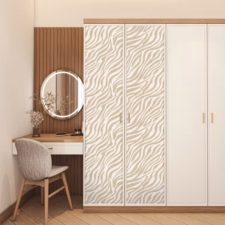 Deursticker - Zebra - Patroon - Beige — 5