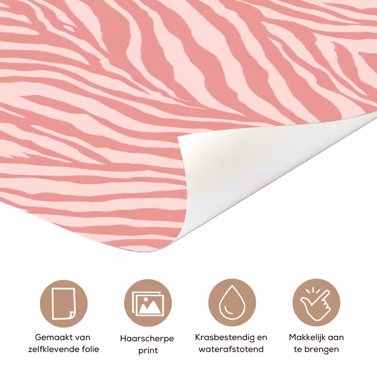 Deursticker - Zebra - Print - Roze — 3