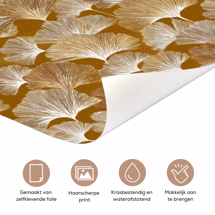 Deursticker - Ginkgo - Bladeren - Goud — 3