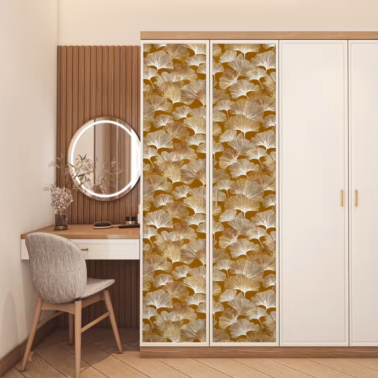 Deursticker - Ginkgo - Bladeren - Goud — 5