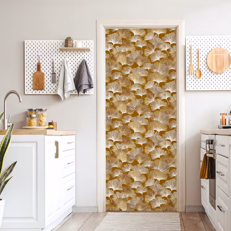 Deursticker - Ginkgo - Bladeren - Goud — 7
