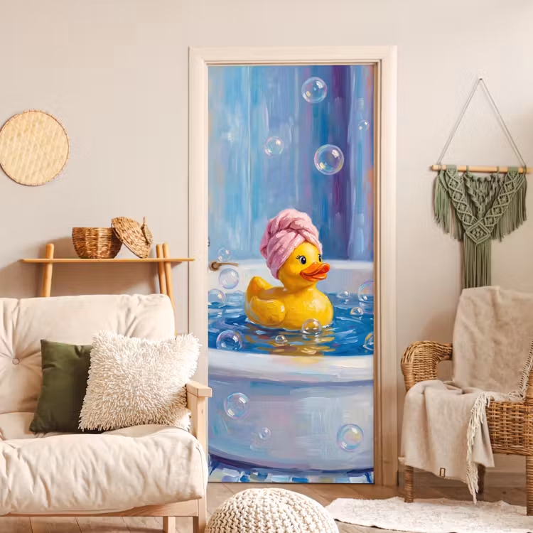 Deursticker - Creatief - Badeend - Kleurrijk — 4
