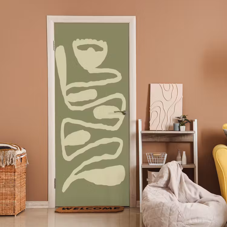 Deursticker - Groen - Abstracte kunst - Modern — 2