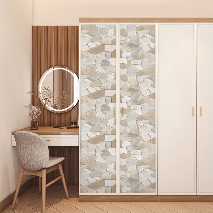 Deursticker - Mozaïek - Stenen - Beige — 5