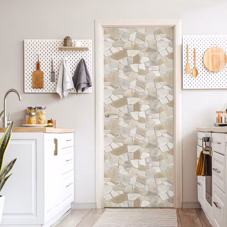 Deursticker - Mozaïek - Stenen - Beige — 7