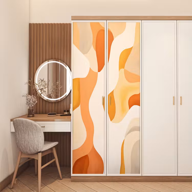 Deursticker - Oranje - Abstract - Kunst — 5