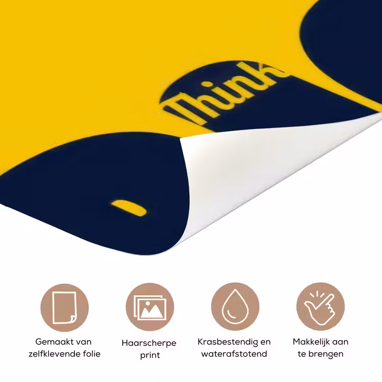 Deursticker - Geel - Think big - Grafisch — 3