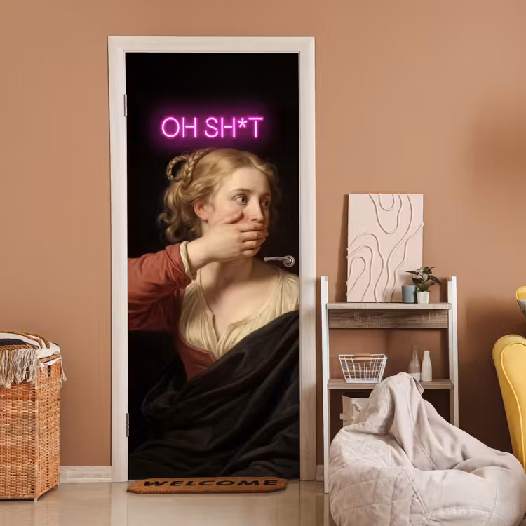Deursticker - Quote - Neon - vrouw — 2