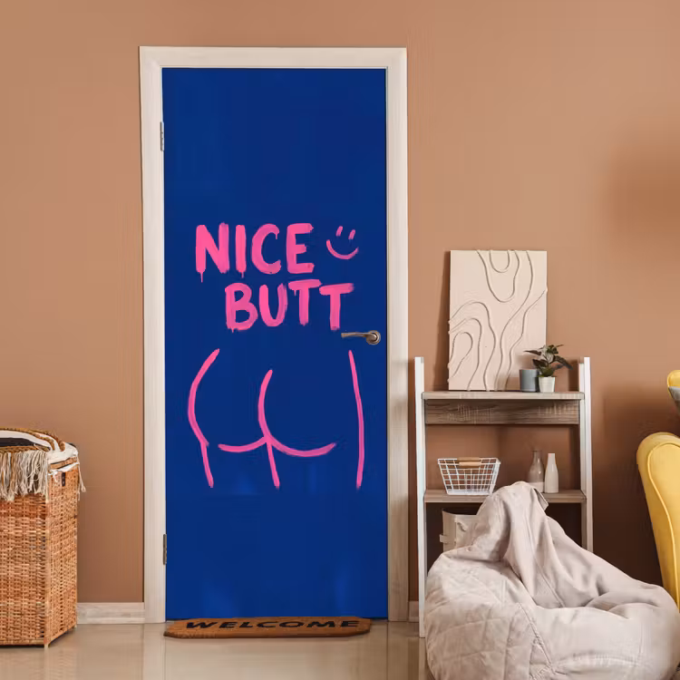 Deursticker - Brutaal - Grappig - Blauw — 2
