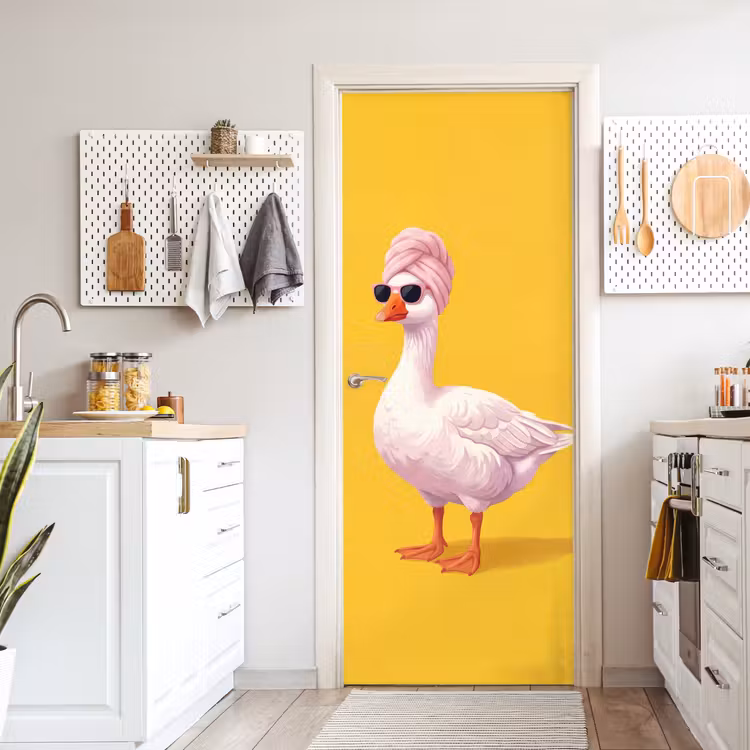 Deursticker - Eend - Zonnebril - Geel — 7