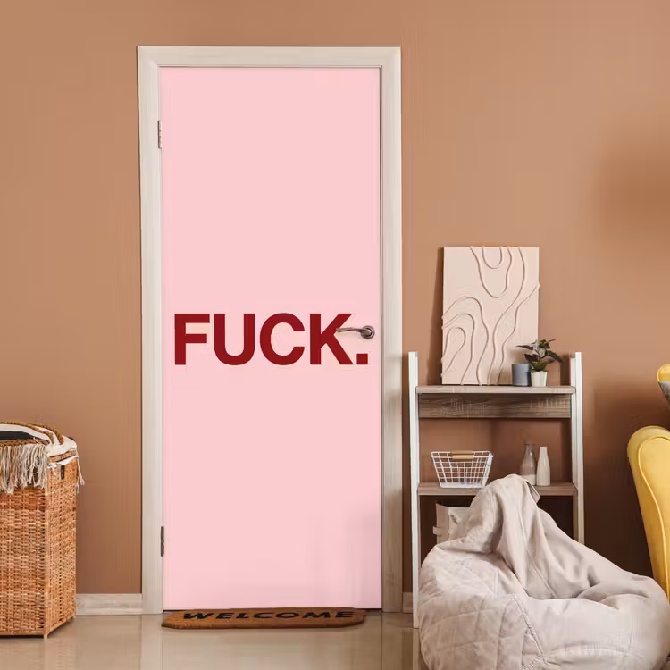 Deursticker - Statement - Krachtig - Roze — 2