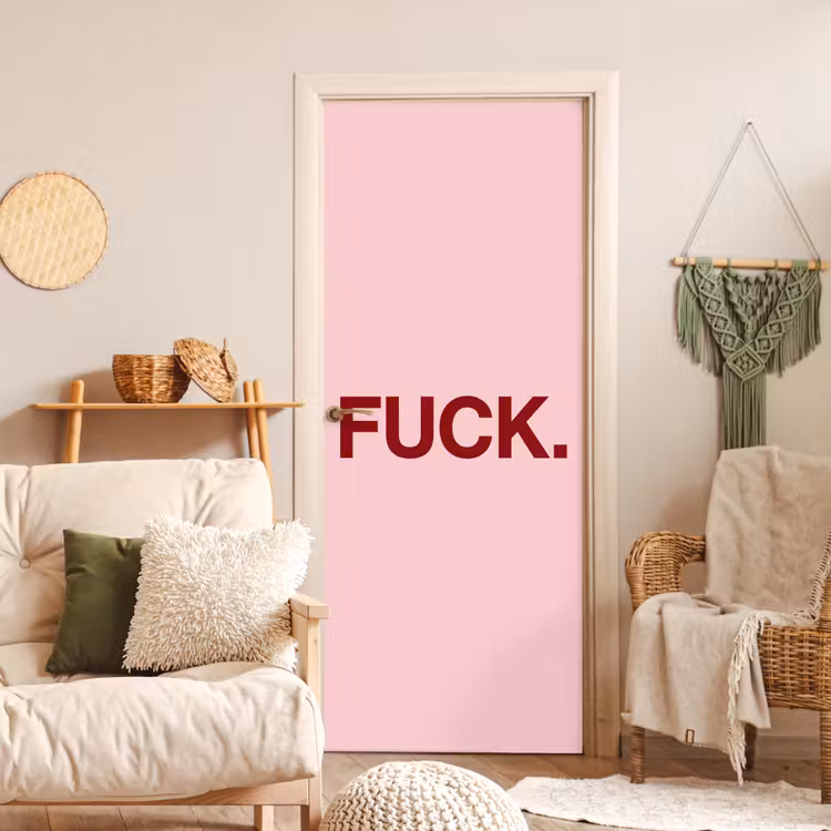 Deursticker - Statement - Krachtig - Roze — 4