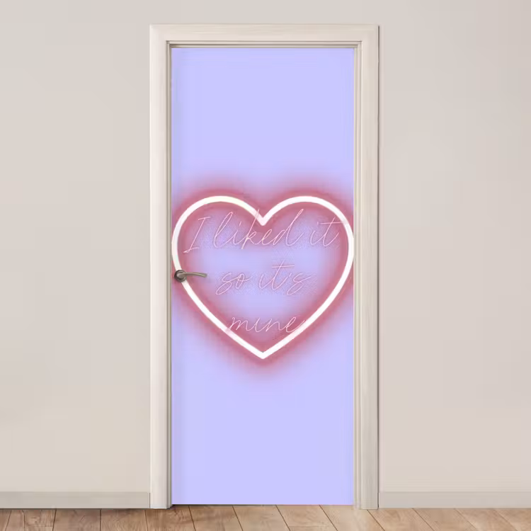 Deursticker - I liked it so it's mine - Neon hart - Paars — 1