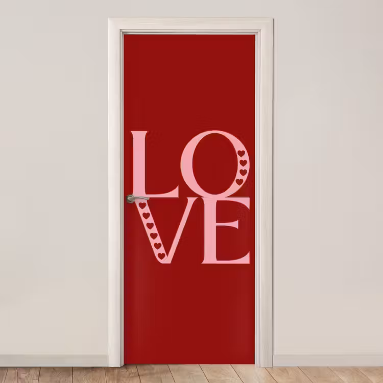 Deursticker - Love - Rood - Hatjes — 1