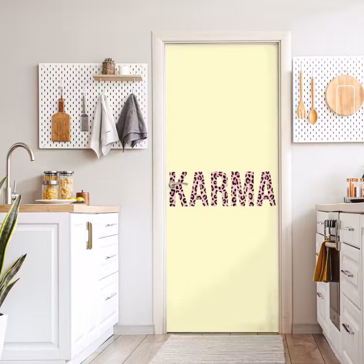 Deursticker - Karma - Luipaardprint - Geel — 7