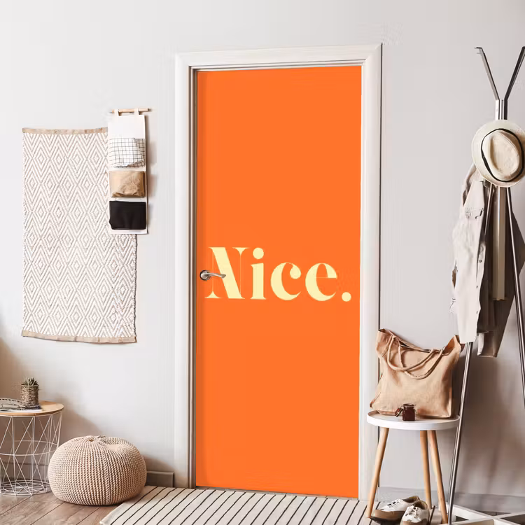 Deursticker - Oranje - Gebroken wit - Nice — 8
