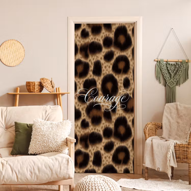 Deursticker - Luipaardprint - Bruin - Courage - Sierlijk — 4