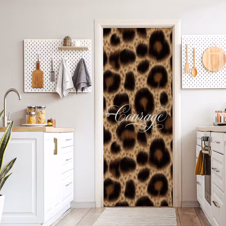 Deursticker - Luipaardprint - Bruin - Courage - Sierlijk — 7