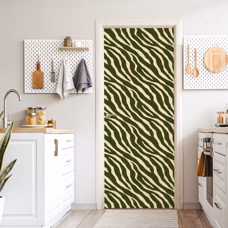 Deursticker - Zebra - Patroon - Groen — 7