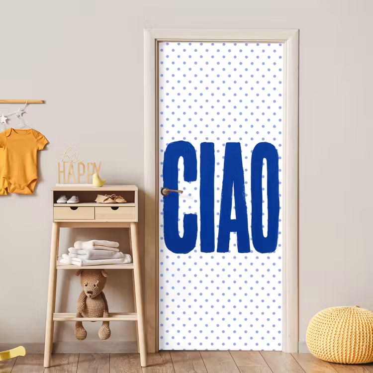 Deursticker - Ciao - Blauw - Stippen — 6