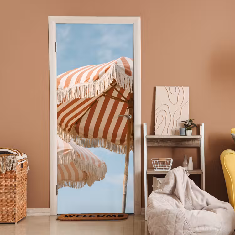 Deursticker - Parasol - Lucht - Rood — 2