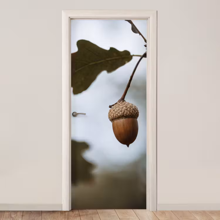 Deursticker - Eikel - Eikenblad - Bos - Herfst - Natuur — 1