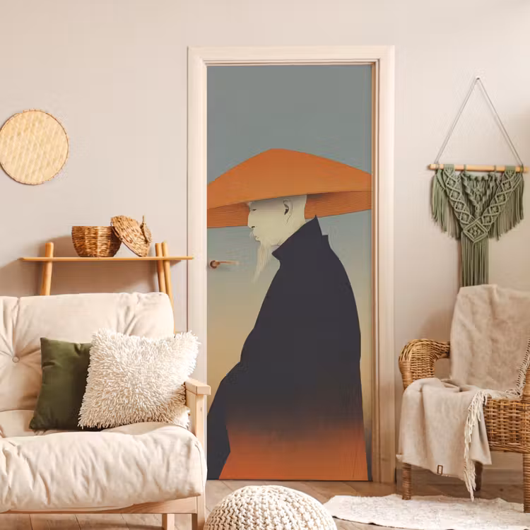 Deursticker - Minimalistisch - Silhouet - Oranje — 4