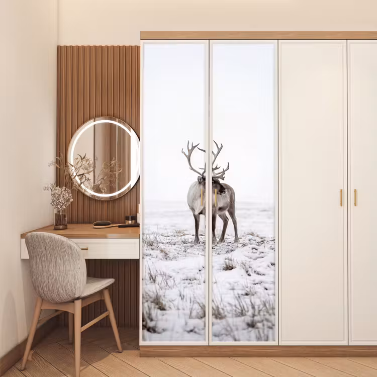 Deursticker - Rendier - Gewei - Sneeuw - Winter — 5
