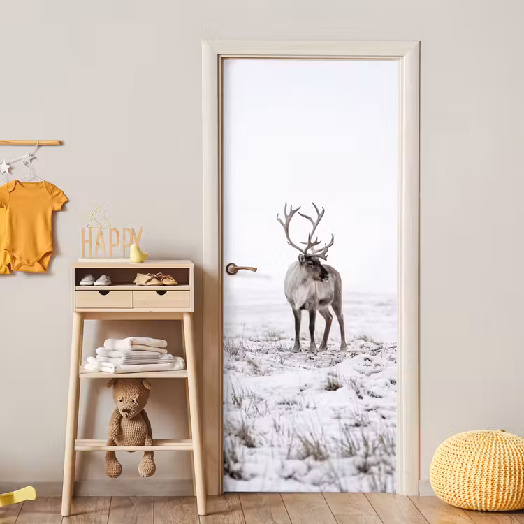 Deursticker - Rendier - Gewei - Sneeuw - Winter — 6