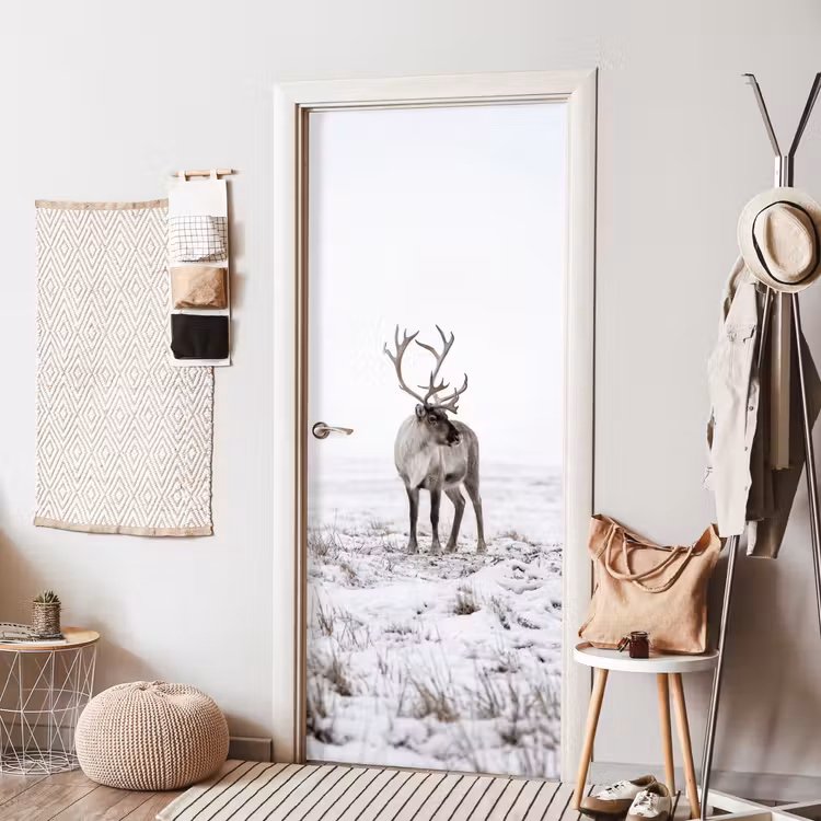 Deursticker - Rendier - Gewei - Sneeuw - Winter — 8