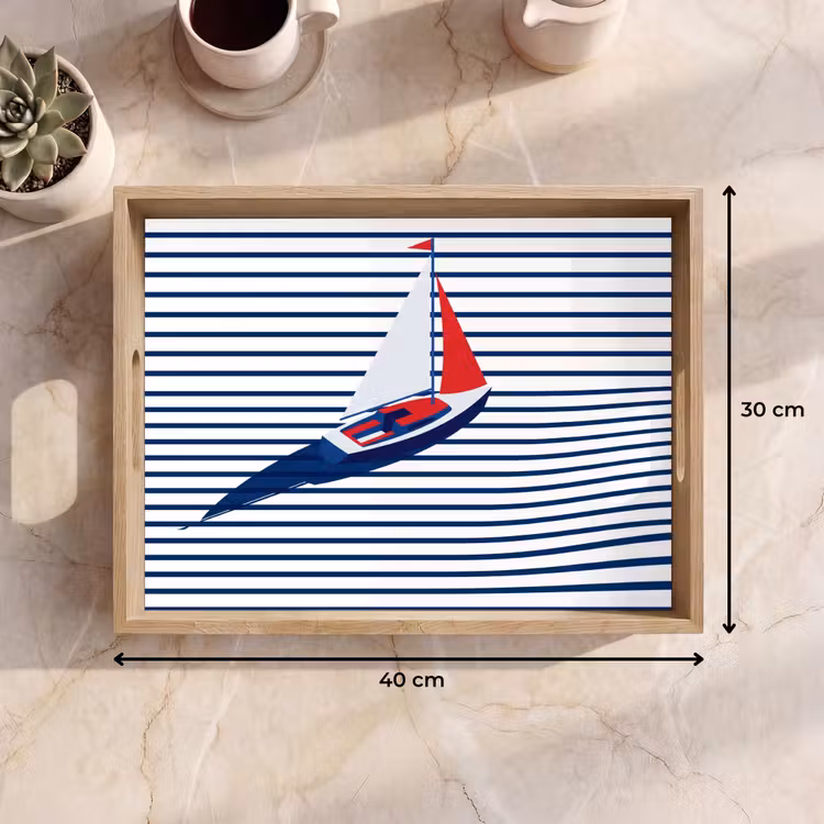 Dienblad - Boot - Water - Abstract - Blauw — 7