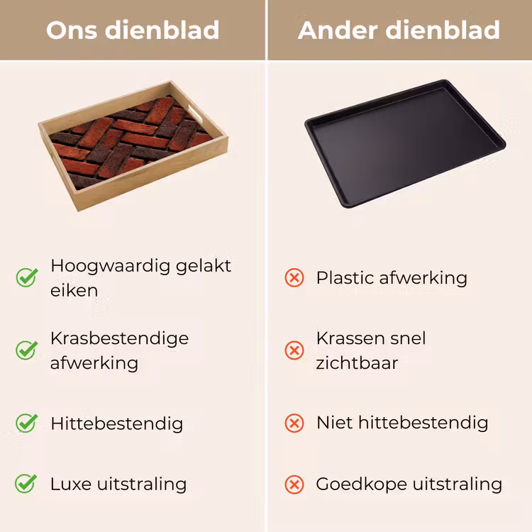 Dienblad - Bakstenen - Visgraat - Structuur - Roodbruin — 9