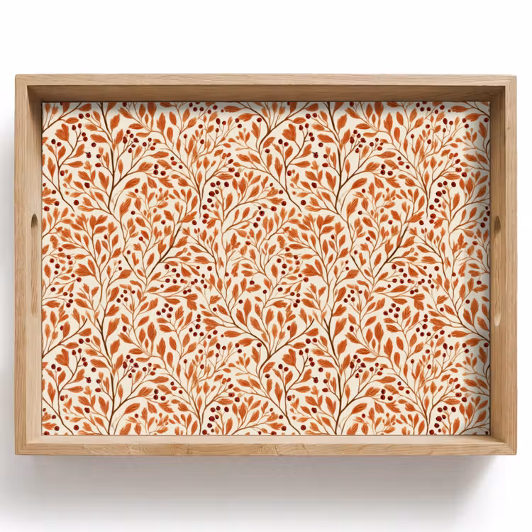 Dienblad - Bladeren - Botanisch  - Terracotta — 1