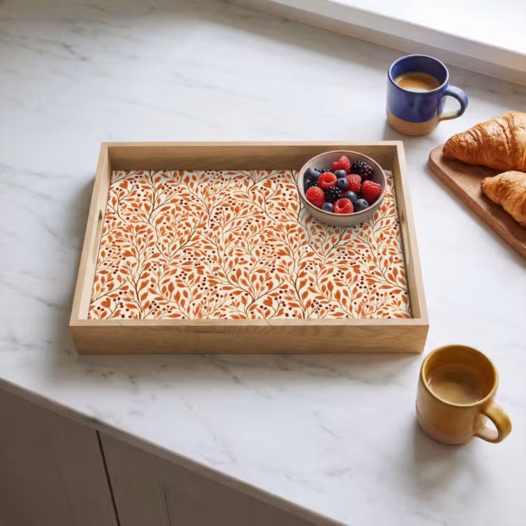 Dienblad - Bladeren - Botanisch  - Terracotta — 3