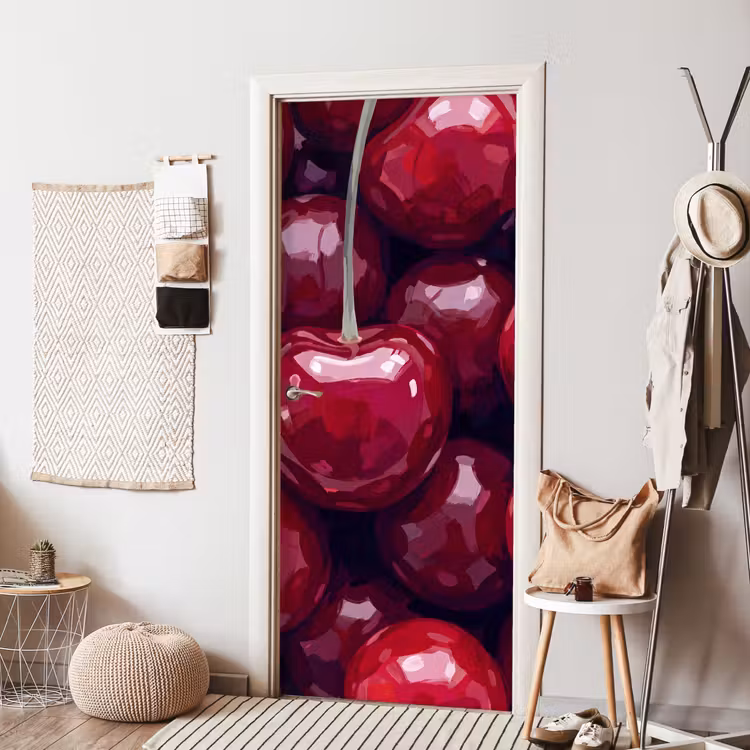 Deursticker - Fruit - Kersen - Eten - Modern - Rood — 8