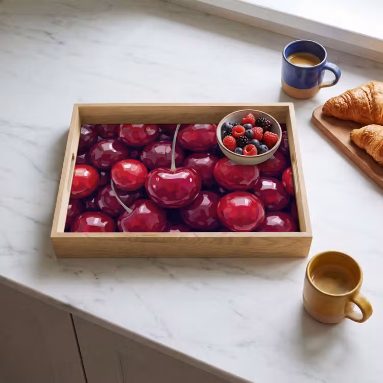 Dienblad - Fruit - Kersen - Eten - Modern - Rood — 3