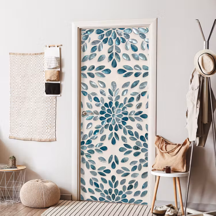 Deursticker - Patroon - Bladeren - Abstract - Modern - Turquoise — 8