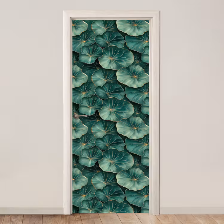 Deursticker - Patroon - Bladeren - Groen — 1