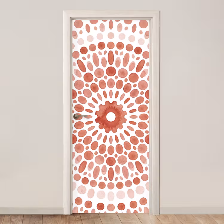 Deursticker - Patroon - Cirkels - Abstract - Modern - Rood — 1