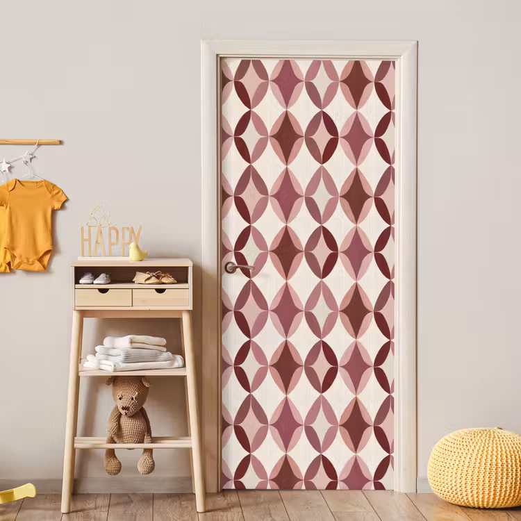Deursticker - Ovaal - Textuur - Roze — 6