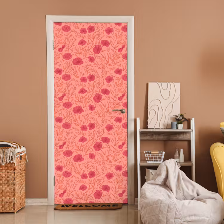 Deursticker - Weidebloemen - Romantisch - Roze — 2
