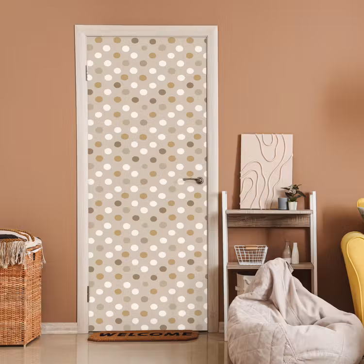 Deursticker - Polka - Dots - Beige — 2