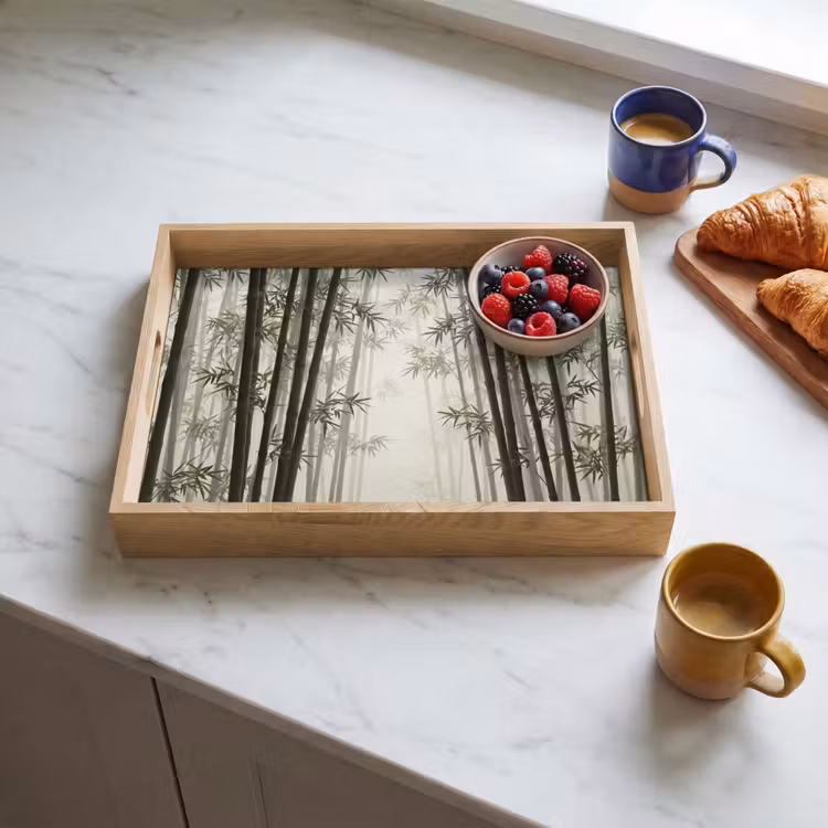 Dienblad - Bamboe - Bos - Mist - Natuur — 3