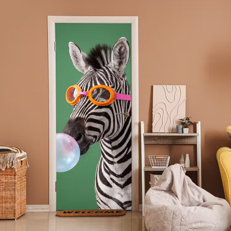 Deursticker - Dier - Bril - Bel - Modern - Groen — 2