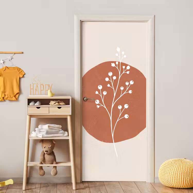 Deursticker - Plant - Tak - Abstract - Modern - Wit — 6
